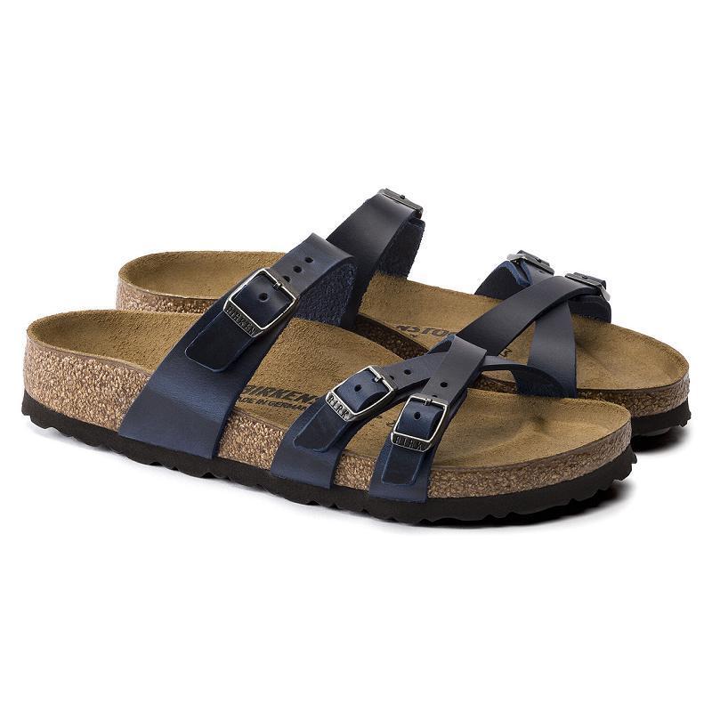 Birkenstock Oiled Læder Franca Dame Blå | DK 448UZG